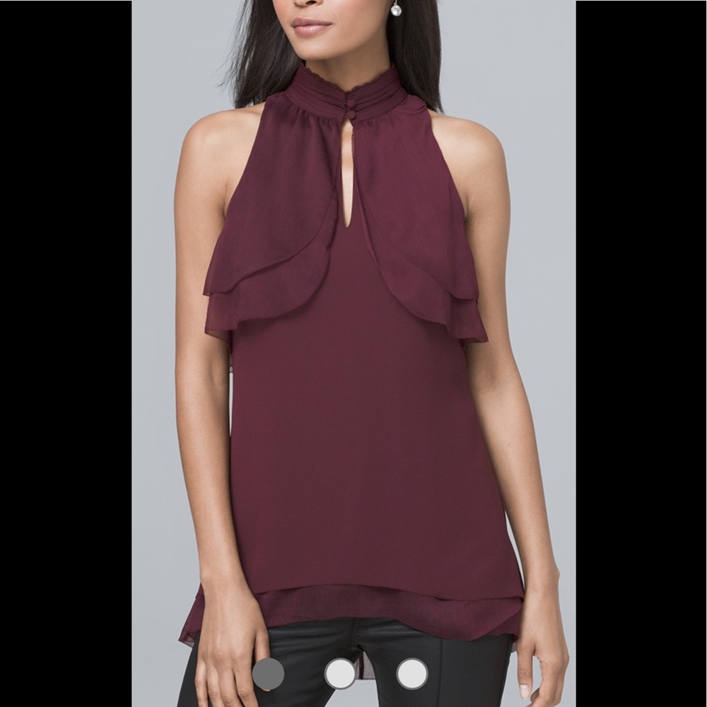 Whbm chiffon ruffle tunic